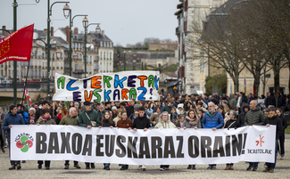 Ehunka lagunek hartu dute parte, Baionan, Ikastola mugimenduak deitutako manifestazioan