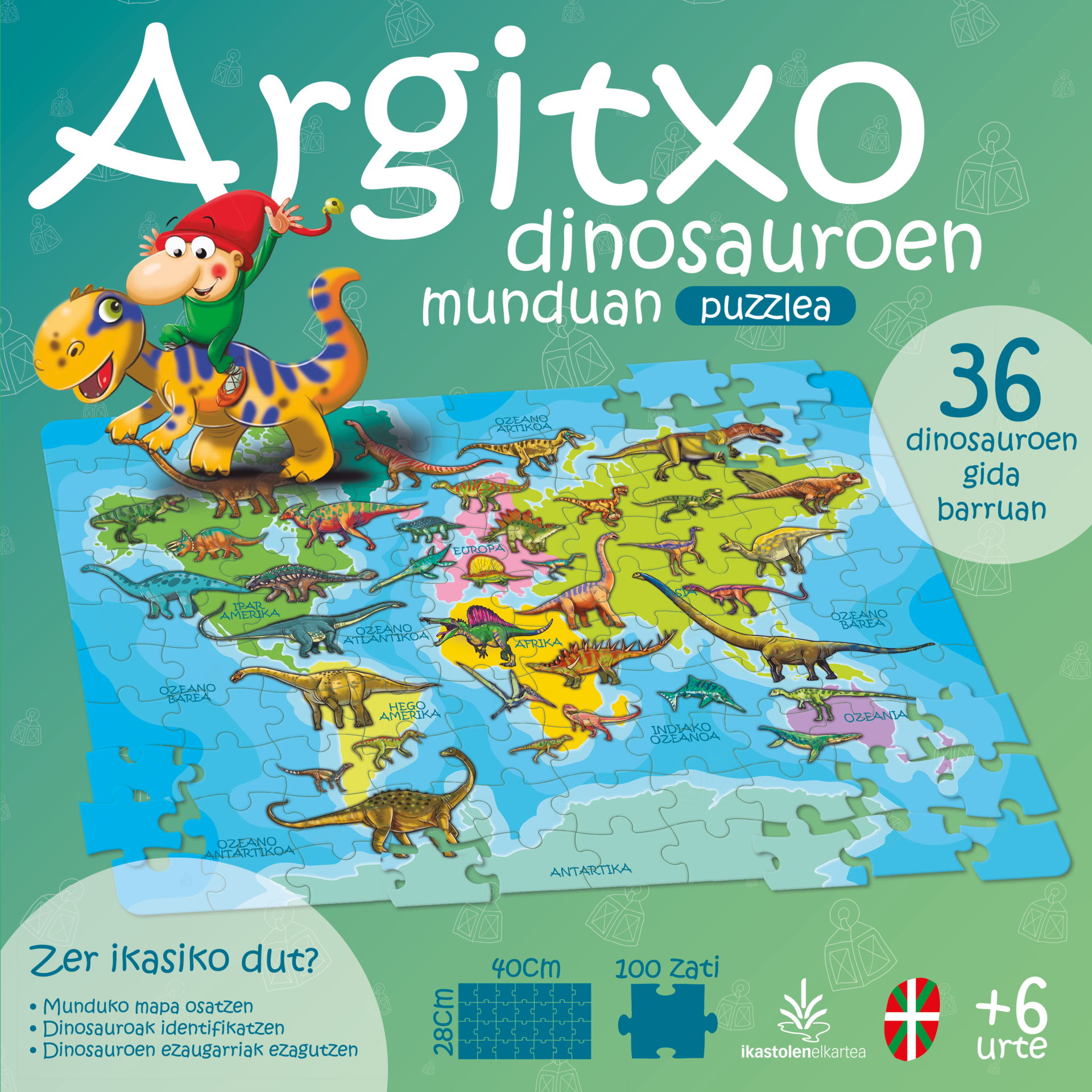 Argitxo Dinosauruen munduan jolasaren azala